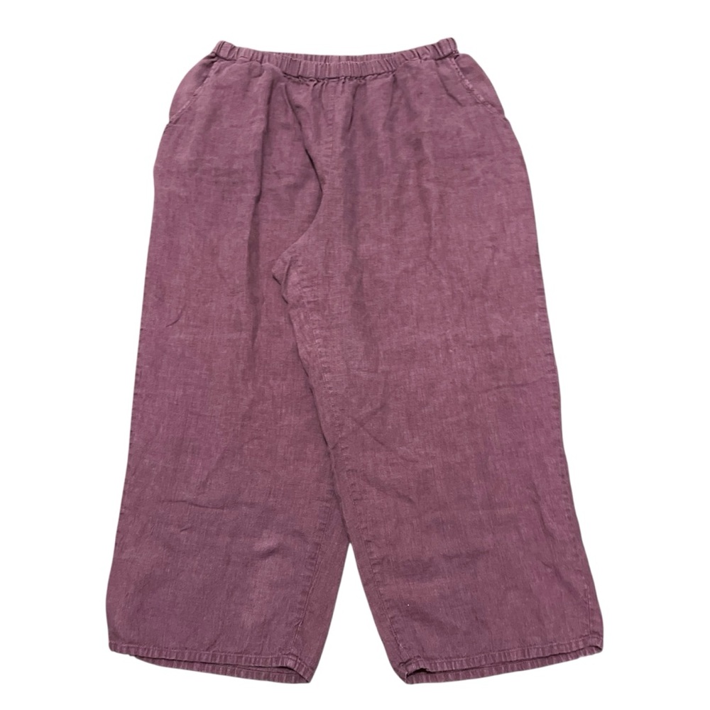 Flax Wide-Leg Linen Pants in Dusty Mauve